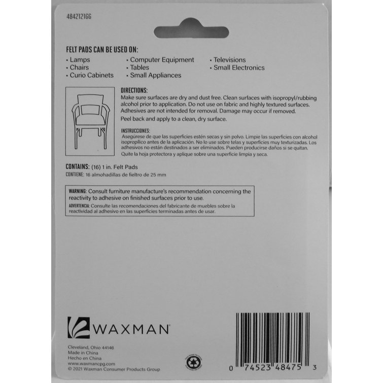 Super Sliders X Gorilla Glue 1" Square Felt Pads For Hardwood, Beige